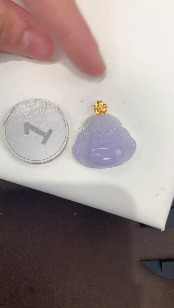 颈饰18K金镶嵌翡翠天然缅甸A货翡翠