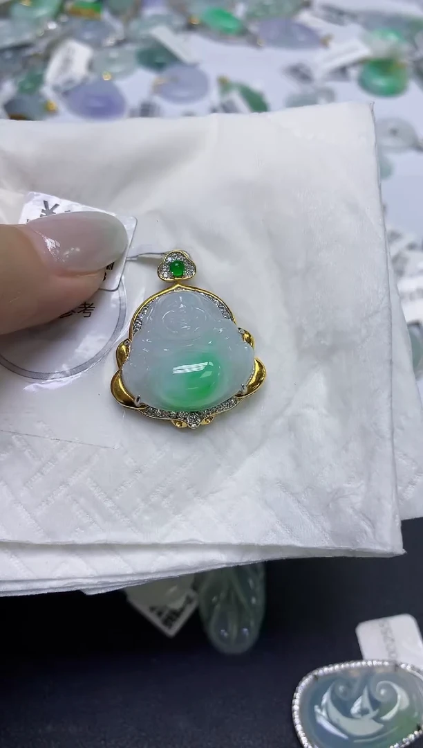 颈饰未镶嵌翡翠天然缅甸翡翠A货百元以上9元证书费自理