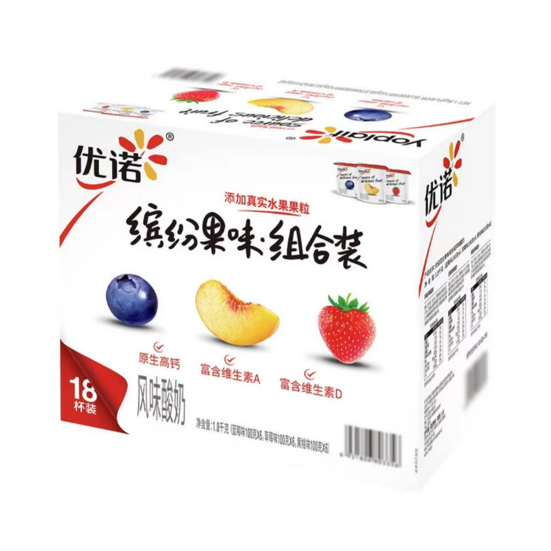 优诺 混合口味缤纷装风味酸奶 100g*18