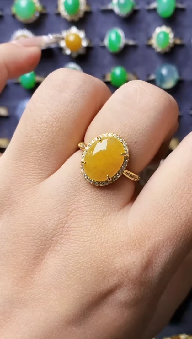 银S925镶嵌戒指翡翠0665