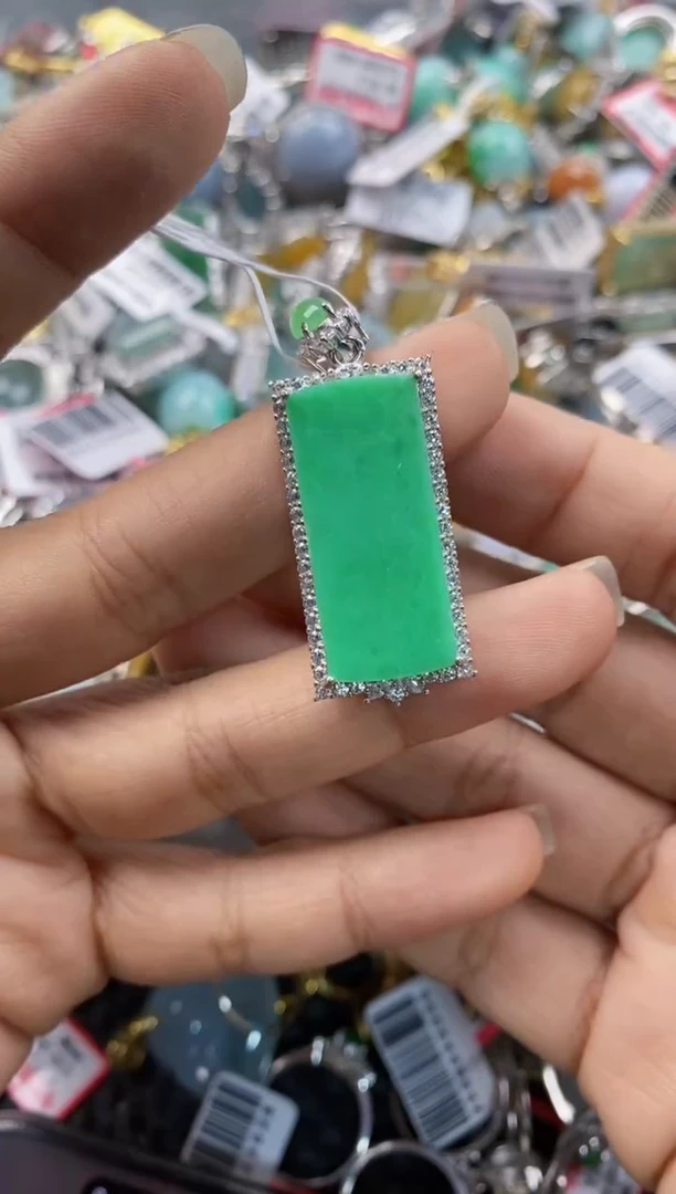 银S925镶嵌戒指翡翠888---2