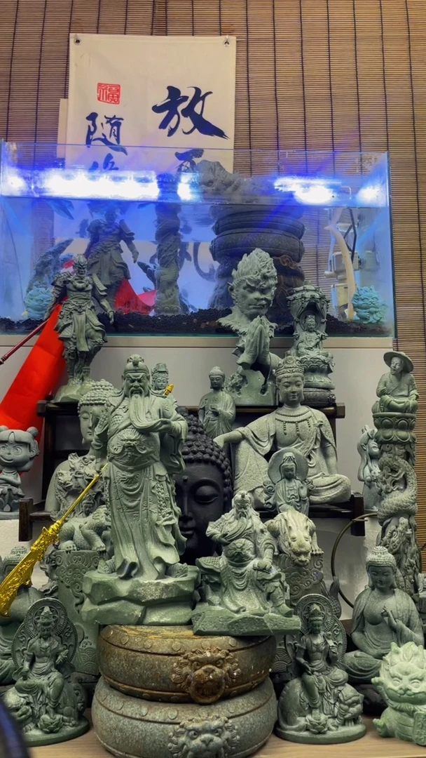 石材大关公 小关公 2来财