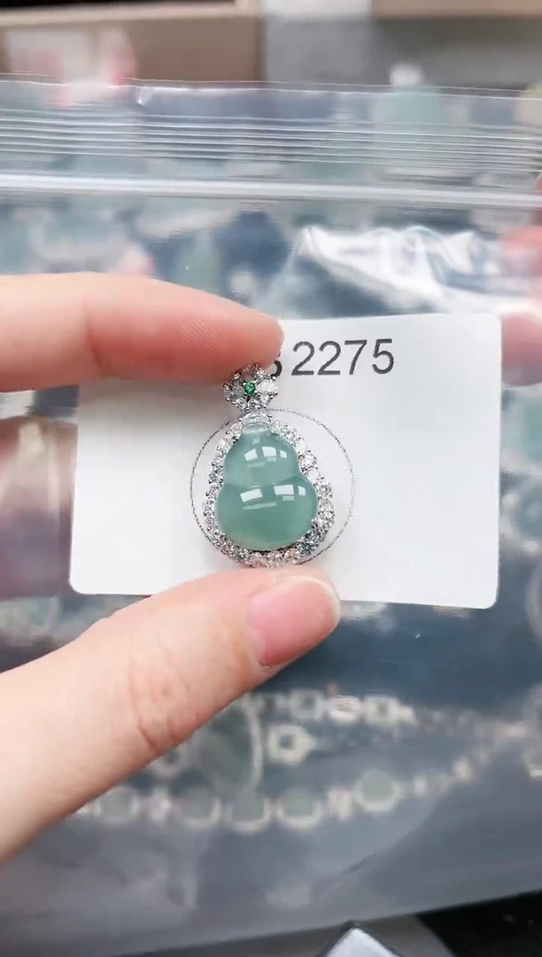 【闪购商品】翡翠颈饰未镶嵌赠皮绳2275