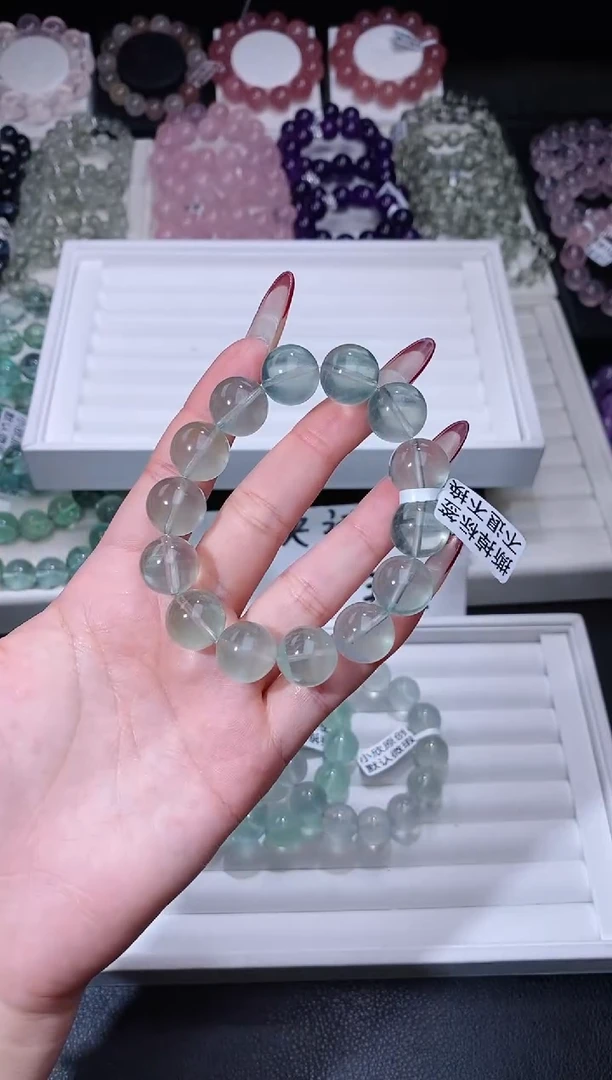 【闪购商品】萤石手链未镶嵌22.23薄荷曼波萤石手串 多样性发其一