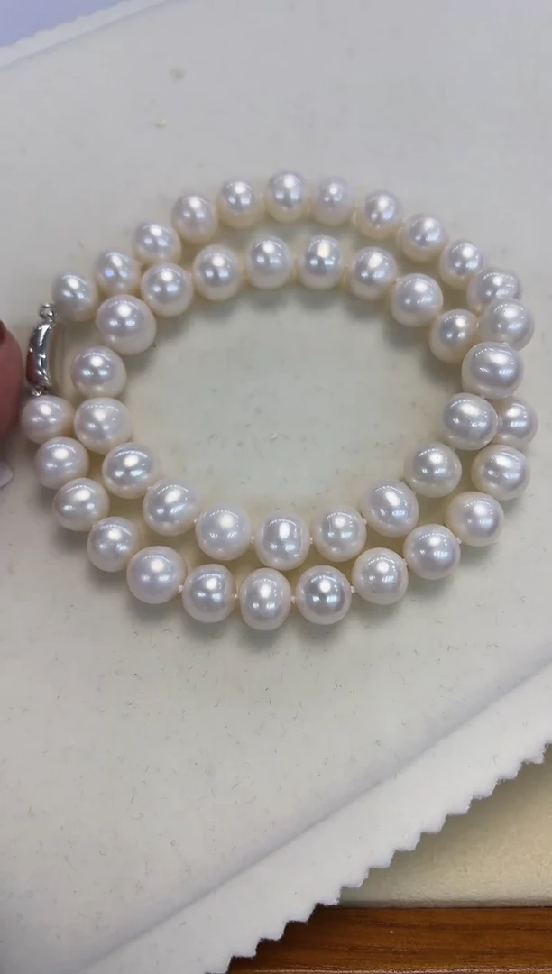 颈饰银S925镶嵌淡水珍珠9.5-10.5MM无核