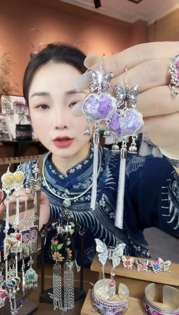 刺绣纯手工民族风耳环