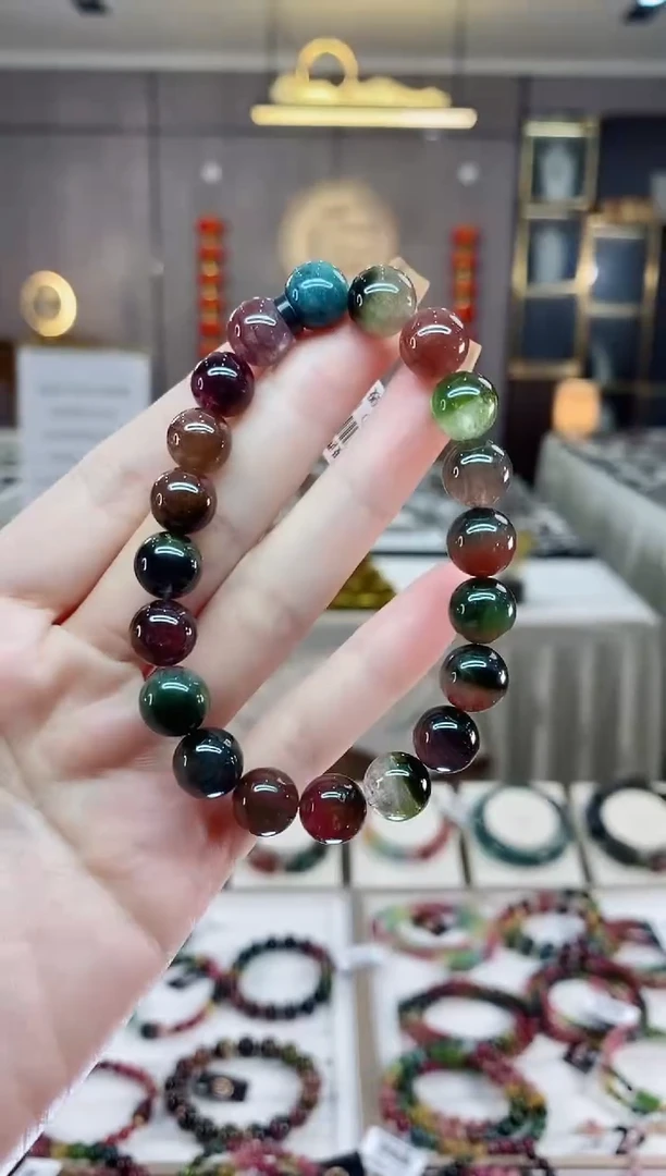 【闪购商品】碧玺西瓜单圈手串10mm+未镶嵌一物一证dan