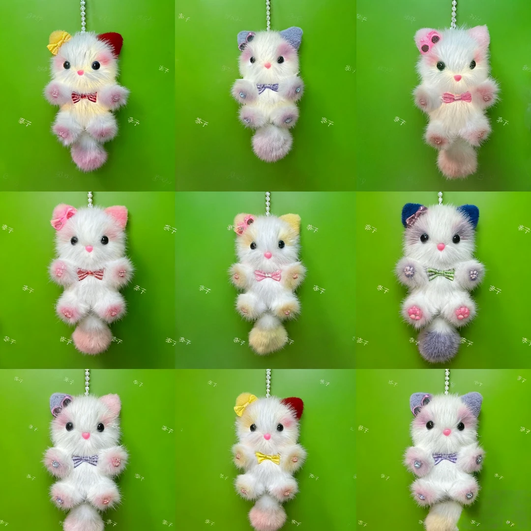 【李子手工】大尾巴猫咪材料包材料包扭扭棒猫饼款车载装饰