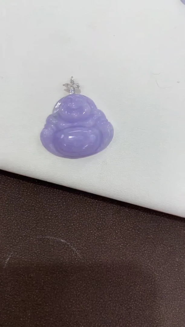 翡翠18K金镶嵌颈饰天然缅甸a货翡翠