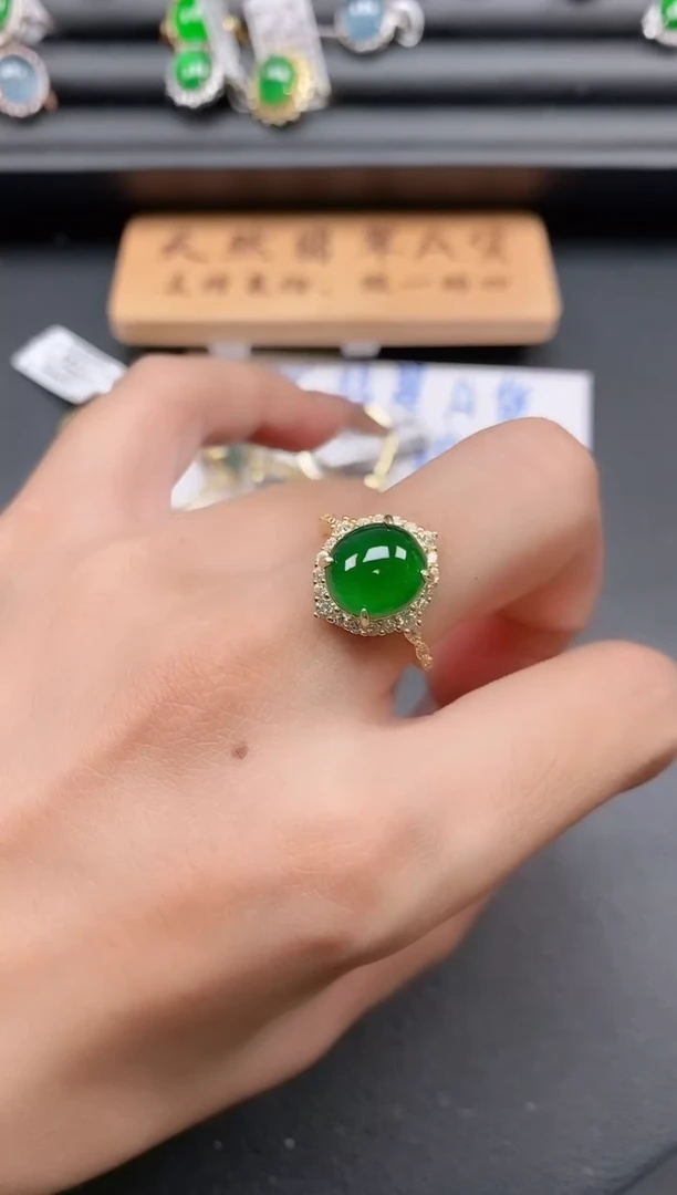 银S925镶嵌戒指翡翠11111