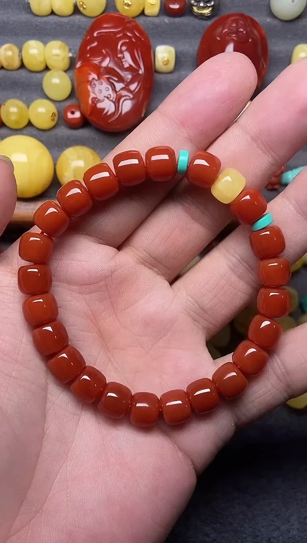 未镶嵌南红玛瑙珠宝奇石春****浓8.8mm