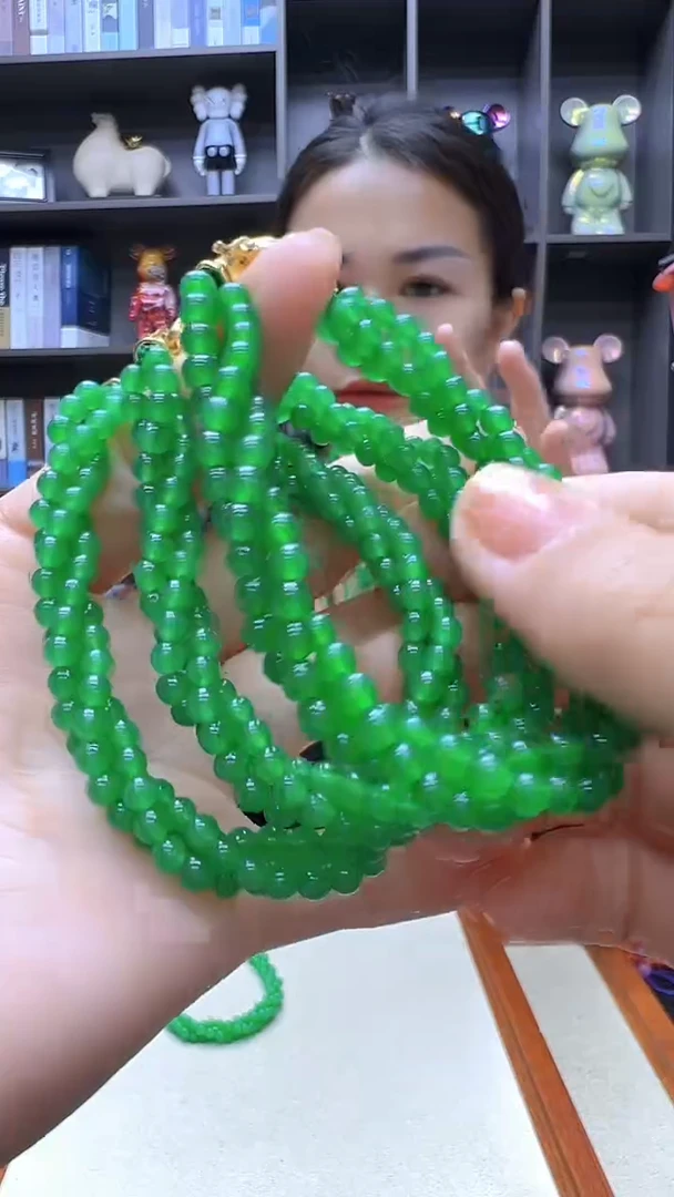 翡翠14K金镶嵌颈饰沉白diy劲饰