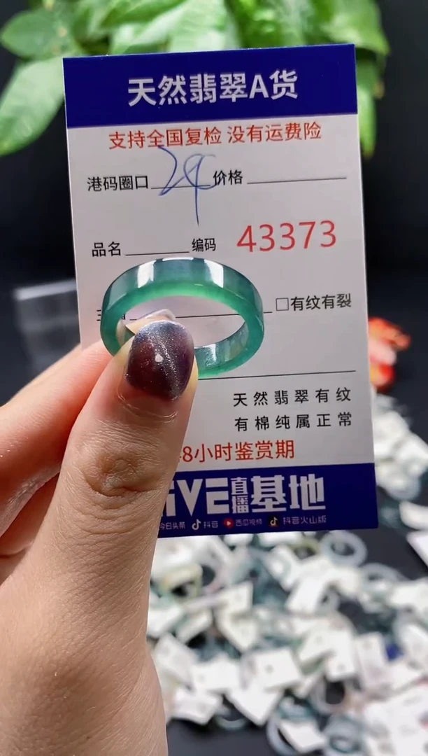 翡翠戒指未镶嵌天然翡翠戒圈3373