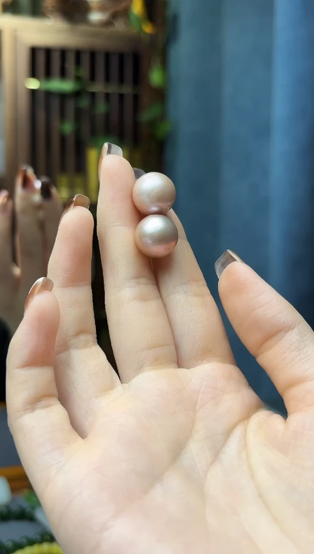 18K金镶嵌耳饰淡水珍珠18K金珍珠耳钉GW