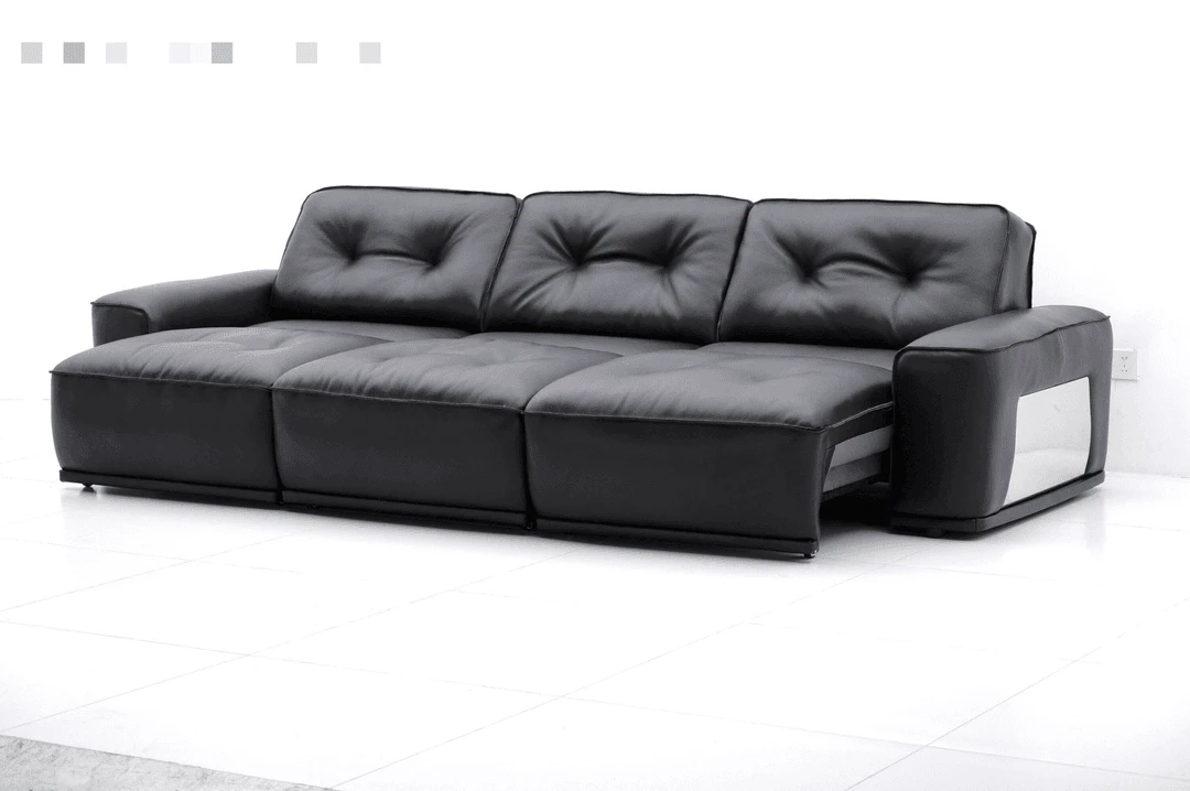 【黑金刚】电动功能半青皮牛皮沙发床智能意式简约轻奢客厅家用拖床