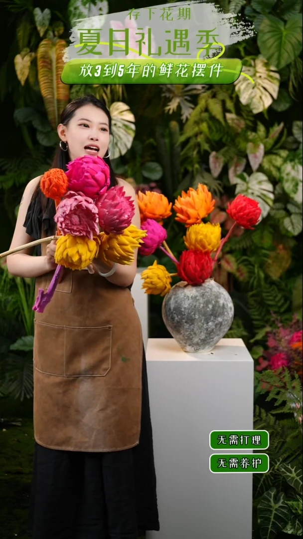 永生花洋蓟2柠檬黄2粉色1玫红色带一个小头爱马仕橙洋蓟不售后
