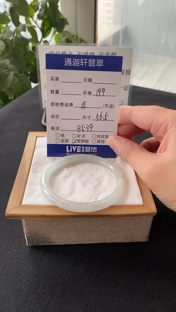 未镶嵌手镯翡翠56.5圈口 B539编码