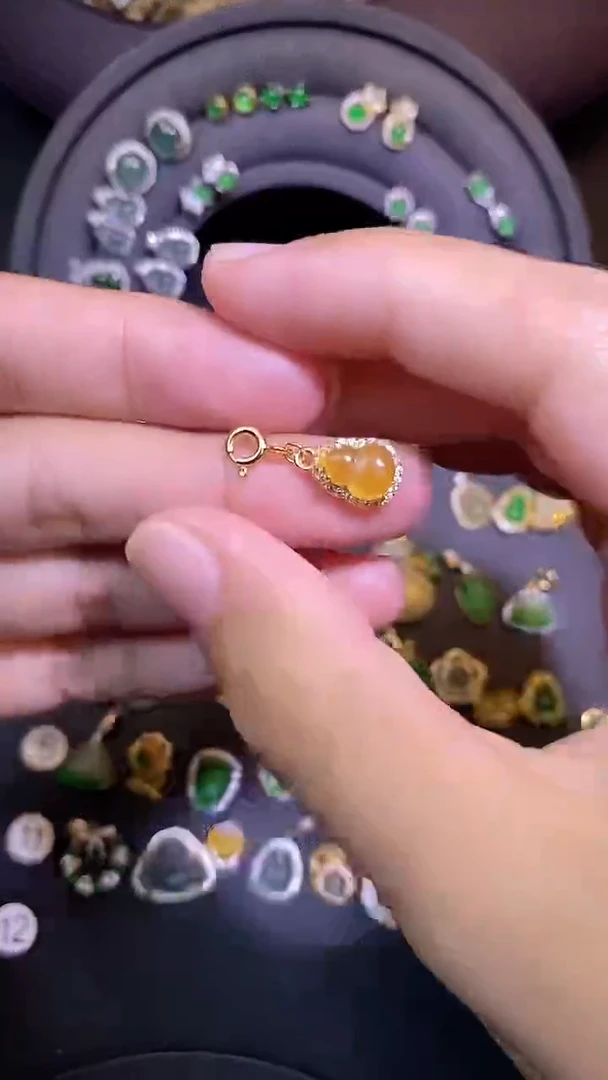 吊坠(不含链)银S925镶嵌翡翠1