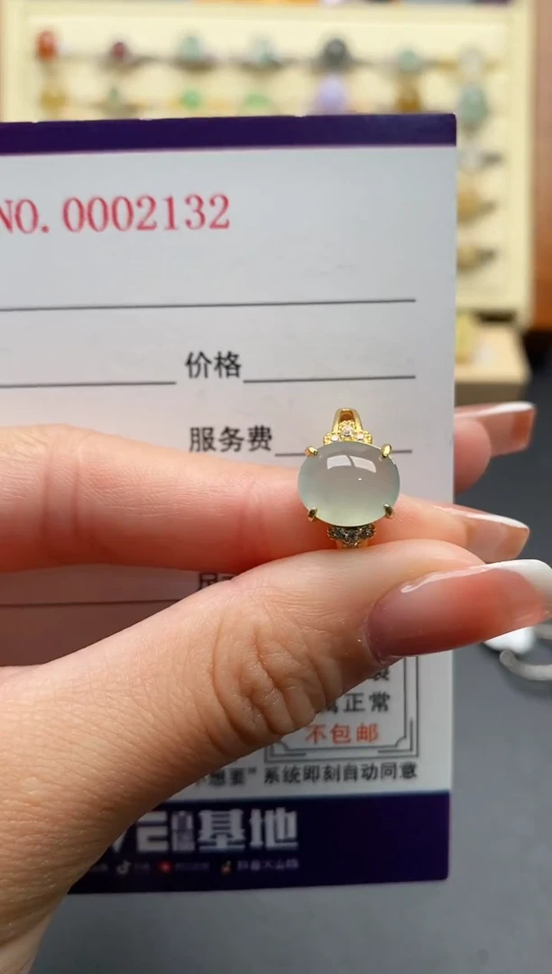 银S925镶嵌戒指翡翠5555555+1