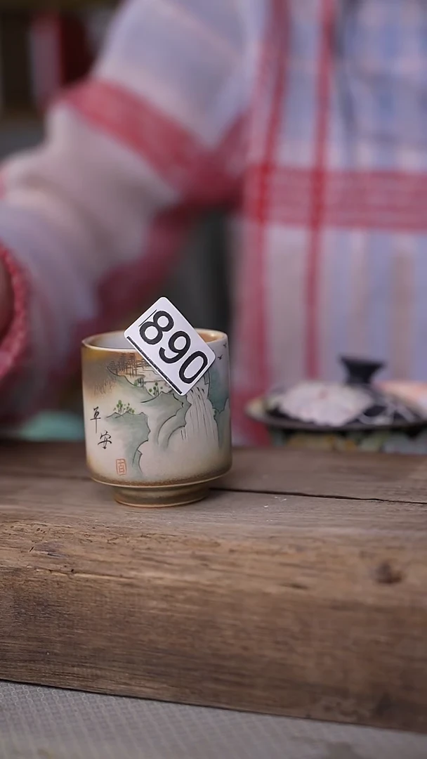 【闪购商品】瓷片李辉熠设计师款/粉引柴烧手绘主人杯