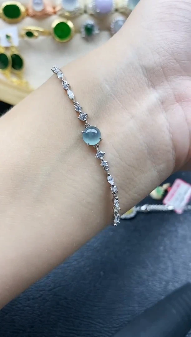 翡翠戒指银S925镶嵌1111