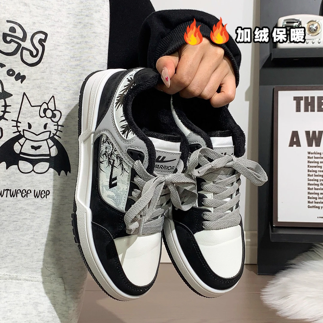 回力男鞋情侣板鞋秋冬加绒厚底鞋子保暖二棉鞋运动休闲鞋男女同款