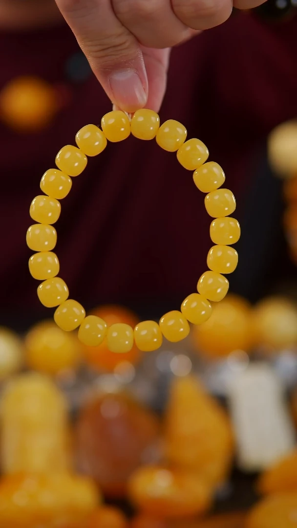 【闪购商品】蜜蜡手串未镶嵌焦皮料老型手串17.1