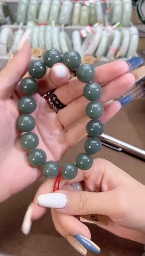 未镶嵌手串和田玉且末料近况青玉手串卡14