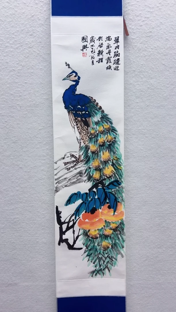 绘画20*155  孔雀 国兴
