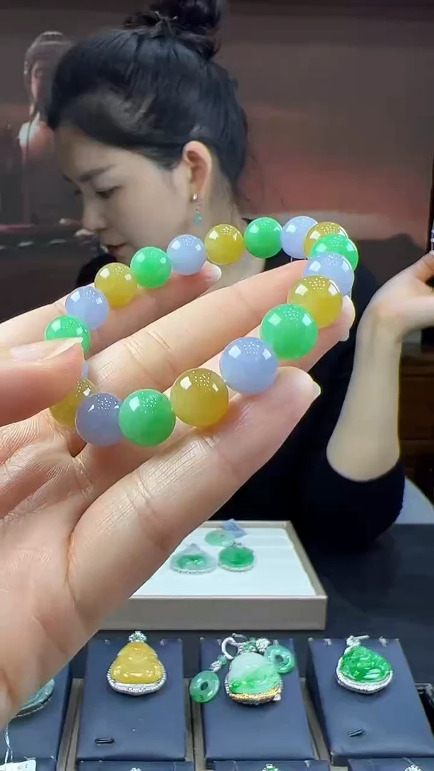 未镶嵌挂件翡翠多宝手串