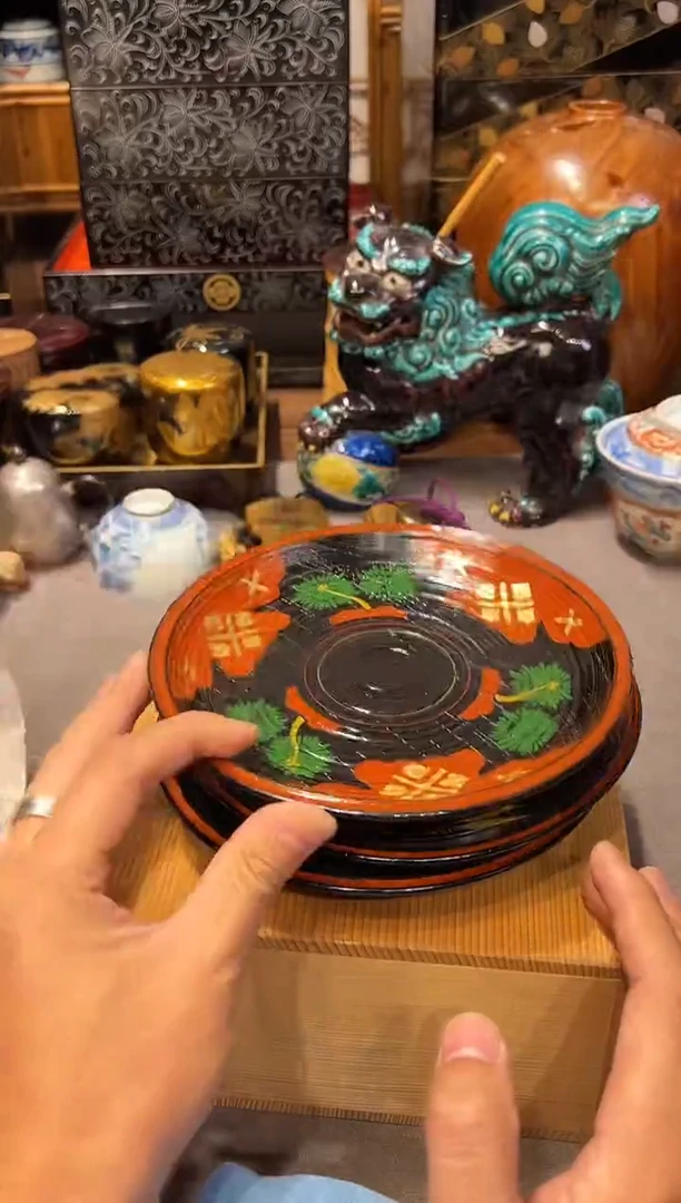 茶盘 五片  大漆漆器大漆漆器
