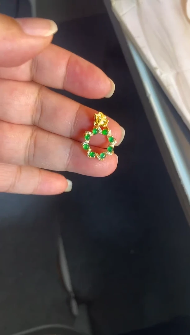 吊坠(不含链)银S925镶嵌翡翠1