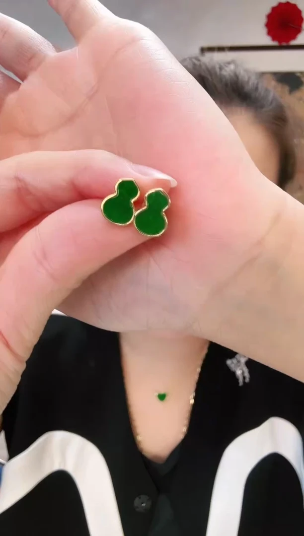 【闪购商品】翡翠耳饰银S925镶嵌耳饰