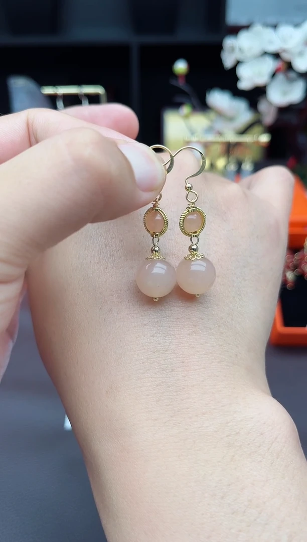 玛瑙/玉髓耳饰银S925镶嵌528000