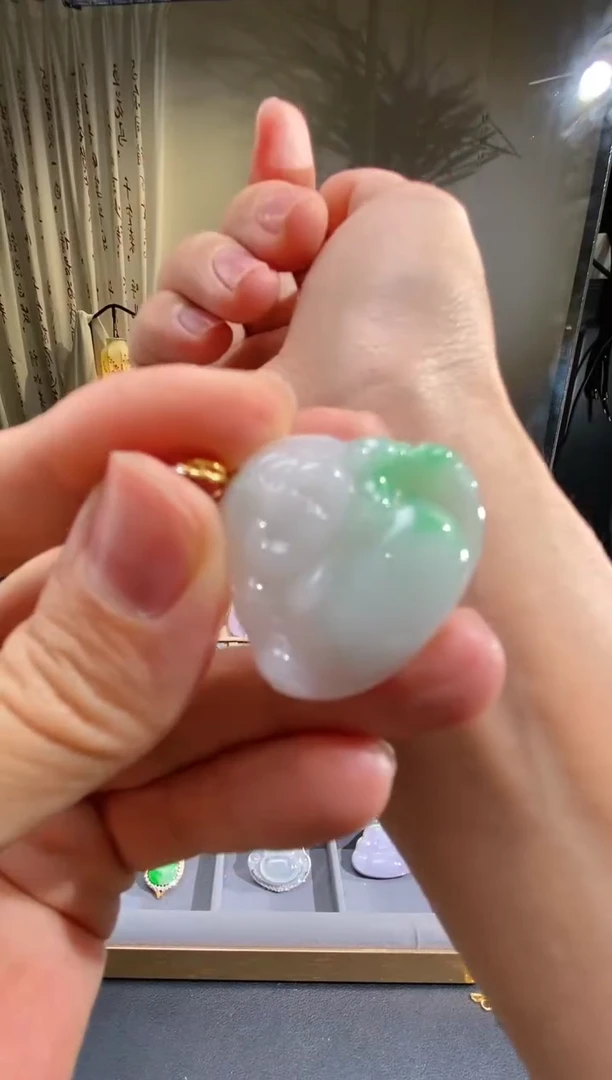 翡翠18K金镶嵌吊坠(不含链)佛公
