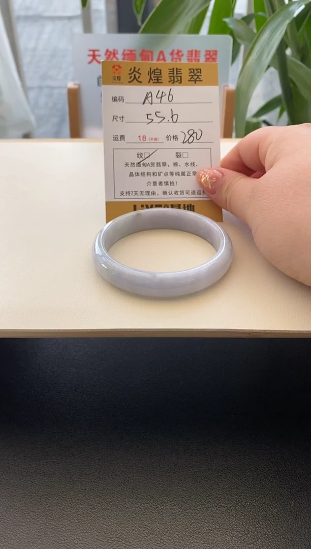 未镶嵌手镯翡翠55.7圈口 编码a46