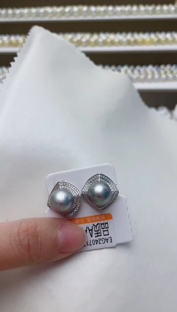 【闪购商品】海水珍珠耳饰银S925镶嵌A12