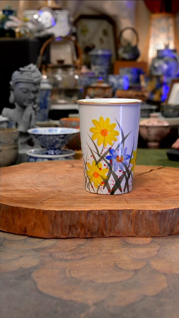 摆件陶彩菊手工手绘手工手绘