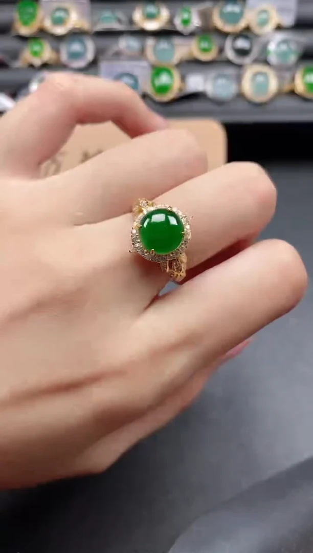 翡翠戒指银S925镶嵌51511