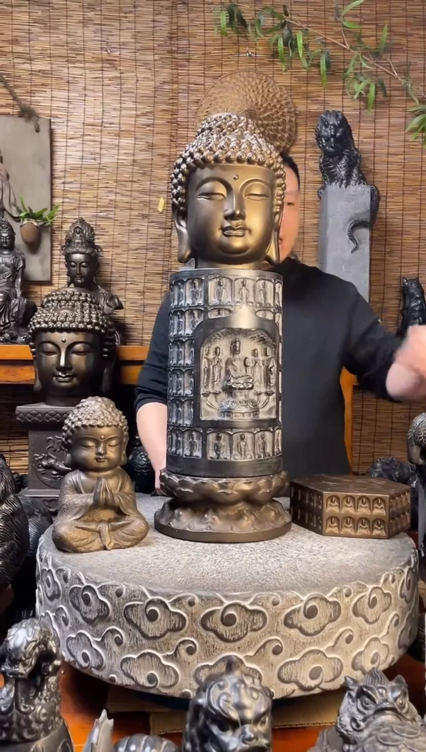 石材25佛头加柱子送底座天然青石雕刻