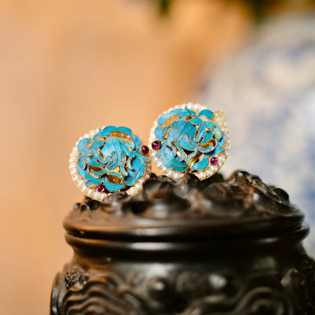 合金羽毛耳饰 殊宫古典小鹿耳钉