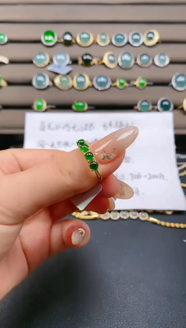 翡翠戒指银S925镶嵌1212