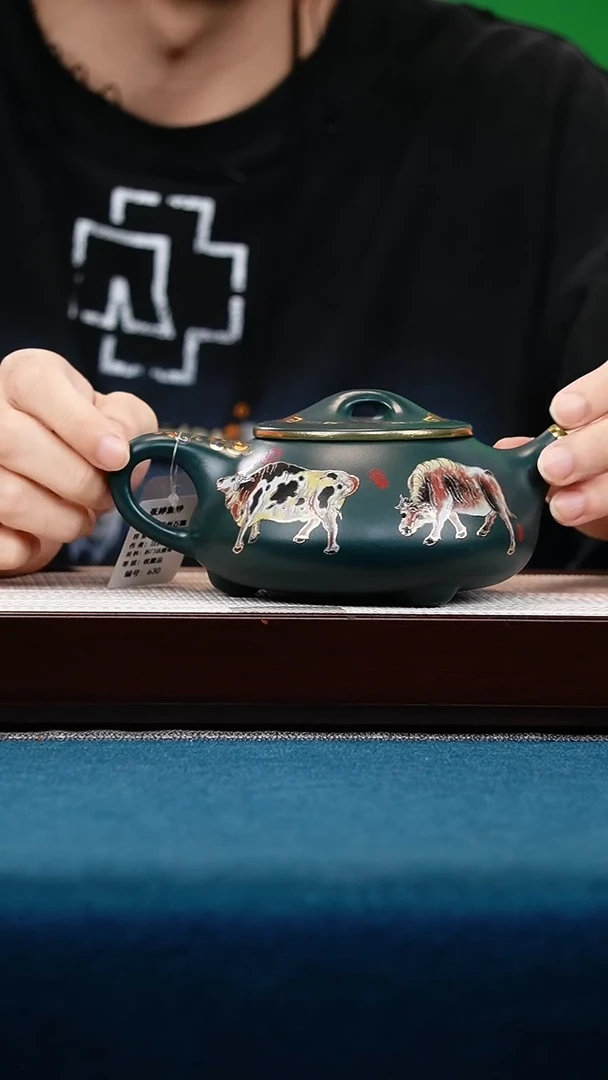 茶壶紫砂苏门答腊青五牛石瓢