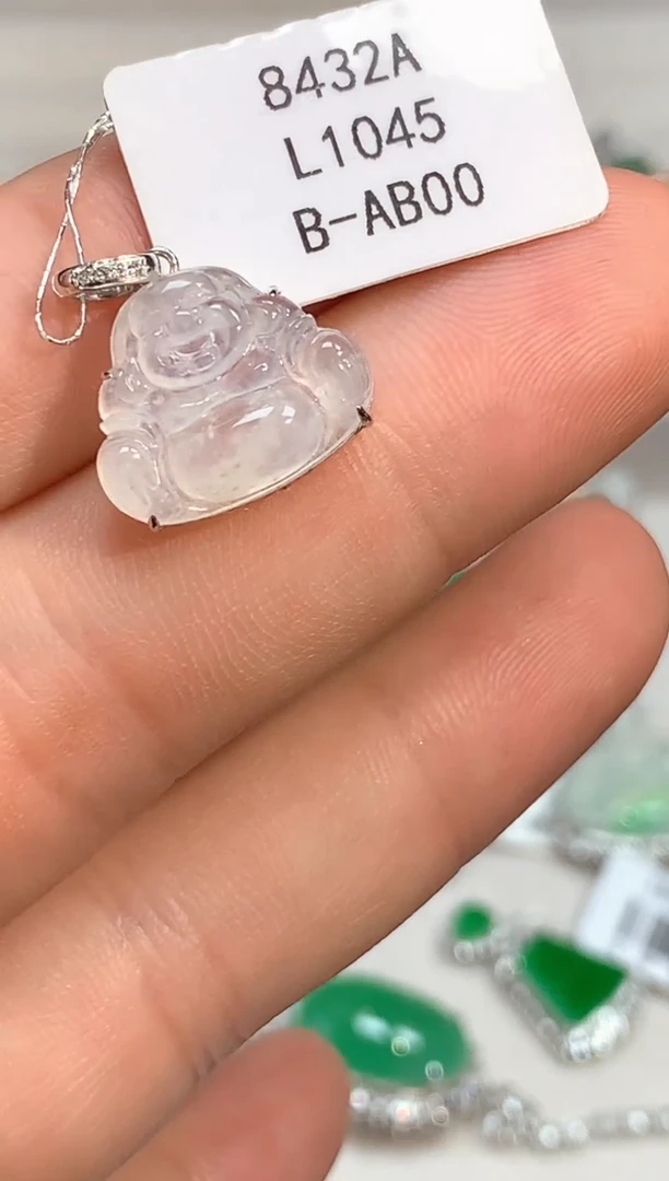 翡翠18K金镶嵌吊坠(不含链)L1045多样性发其一