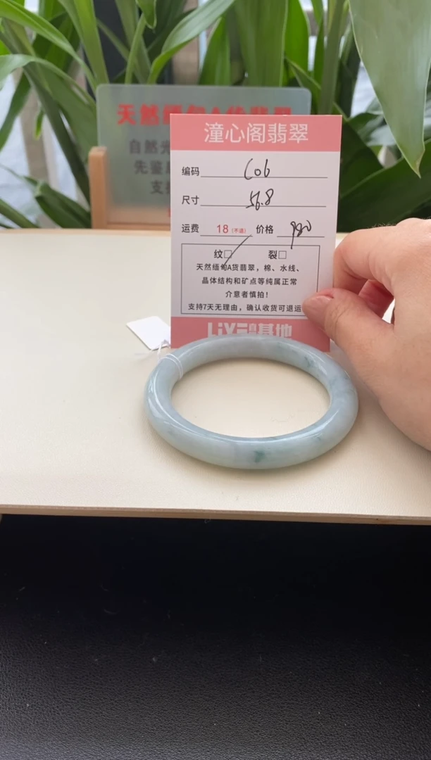 未镶嵌手镯翡翠56.9圈口编码c06