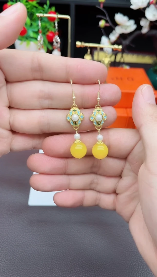 玛瑙/玉髓耳饰银S925镶嵌330000