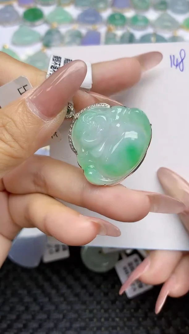 【闪购商品】翡翠颈饰18K金镶嵌天然A货翡翠 148