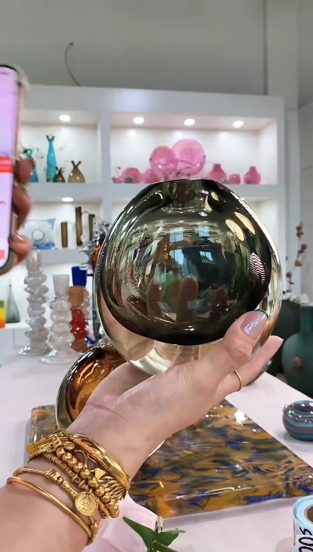 慕忆家手作琉璃花瓶微瑕