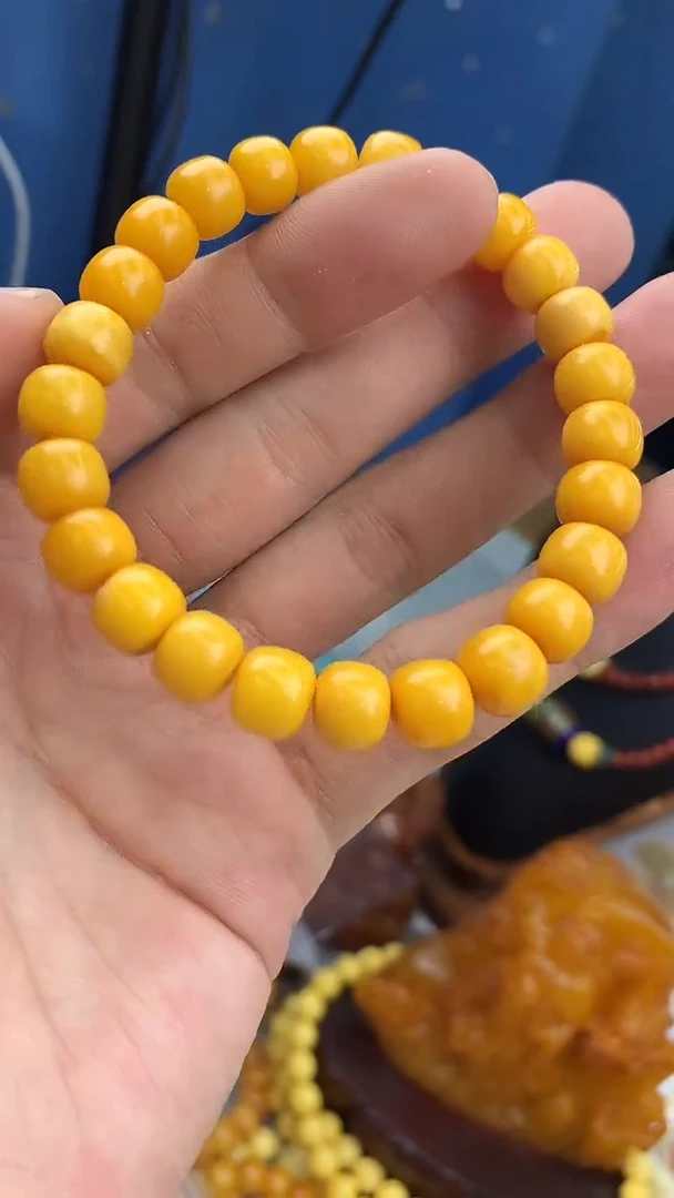 裸石蜜蜡未镶嵌手串卡9