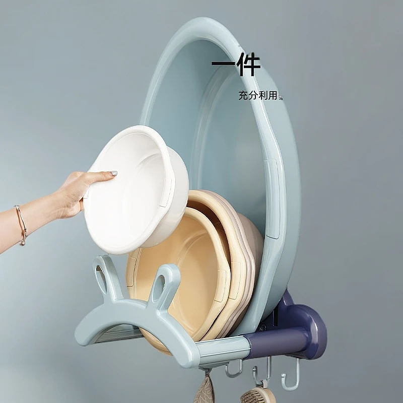 批发-【美个家-兔耳脸盆架】小兔脸盆置物架伸缩脸盆架浴室免打孔